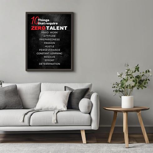 Posterizer 1 pcs-10 things that require zero talent-Men's Art Collection-Motivational & Inspirational Art-Gift for Entrepreneurs-Decor for Home & ...